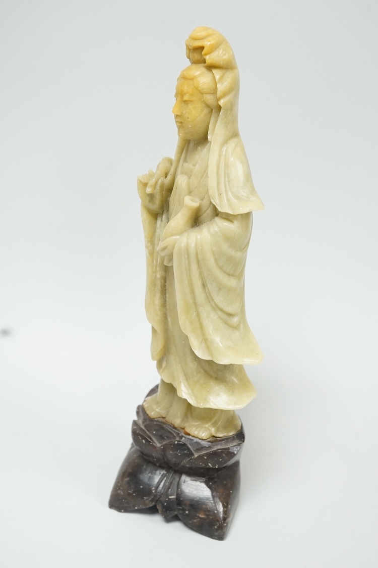 A collection of hardstone carvings, reclining figure 20cm